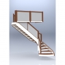 019-Лестница Г-образная со стеклянным заграждением